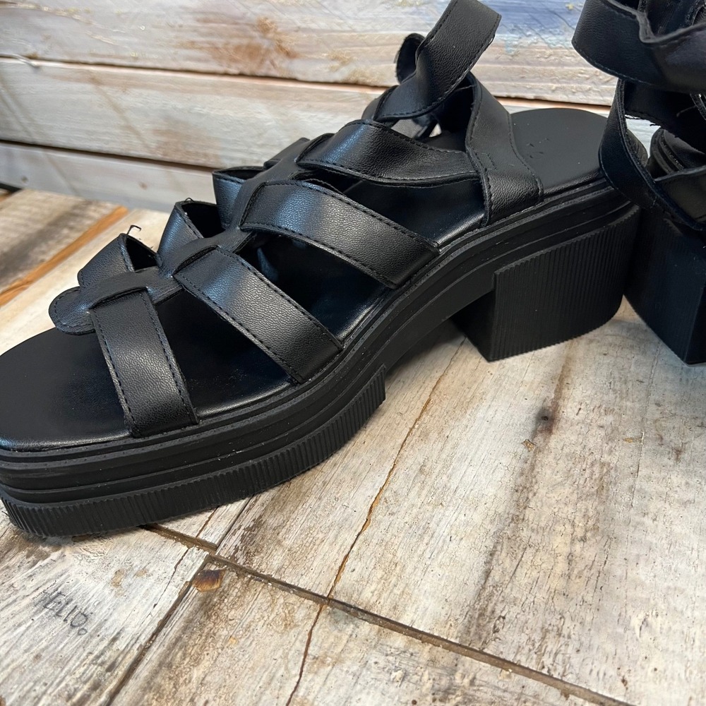 Asos Design Black Platform Gladiator Sandals Chun… - image 5